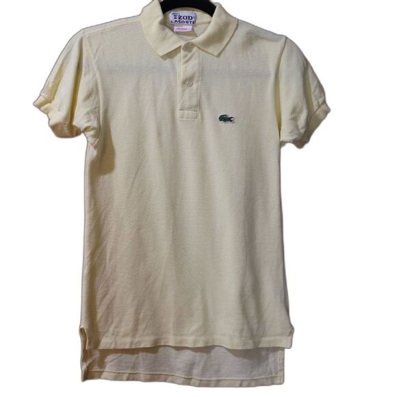 Izod Lacoste Vintage 90s Butter Yellow Short Sleeve Polo Shirt Small - Picture 1 of 11